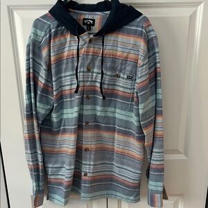 Billabong Men’s Multicolor Striped Hooded Shirt